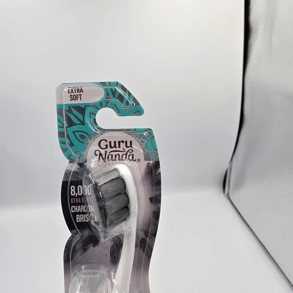 2 Pk‎ Guru Nanda Butter On Gums Extra Soft Toothbrushes 8000 Charcoal Bristles